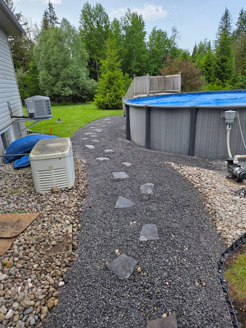 After - Installing path between house and pool